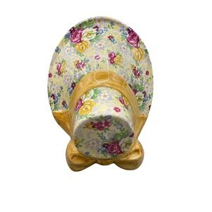 Lord Nelson Ware Chintz Wall Pocket Yellow Floral Hat‎ Planter 7.5" England